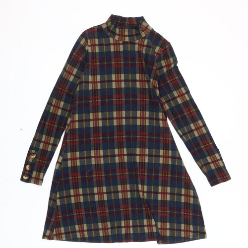 Pull & Bear Women's Multicolour Plaid Dress S