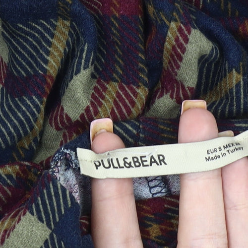 Pull & Bear Women's Multicolour Plaid Dress S