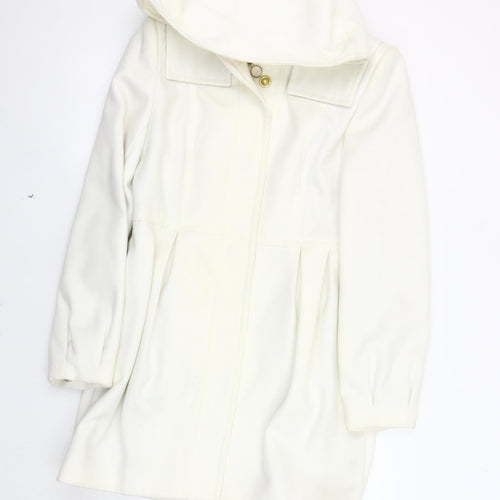 Et Vous Women's White Overcoat, Size 12, Classic Style