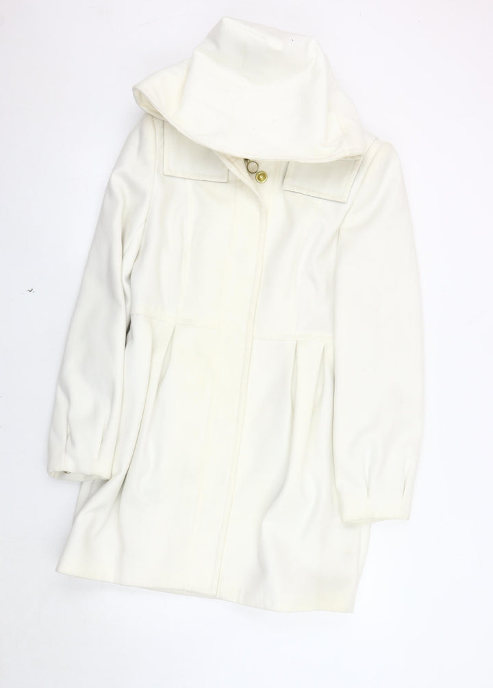 Et Vous Women's White Overcoat, Size 12, Classic Style