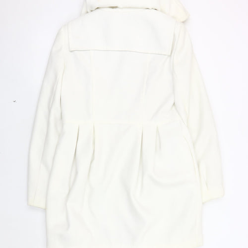 Et Vous Women's White Overcoat, Size 12, Classic Style