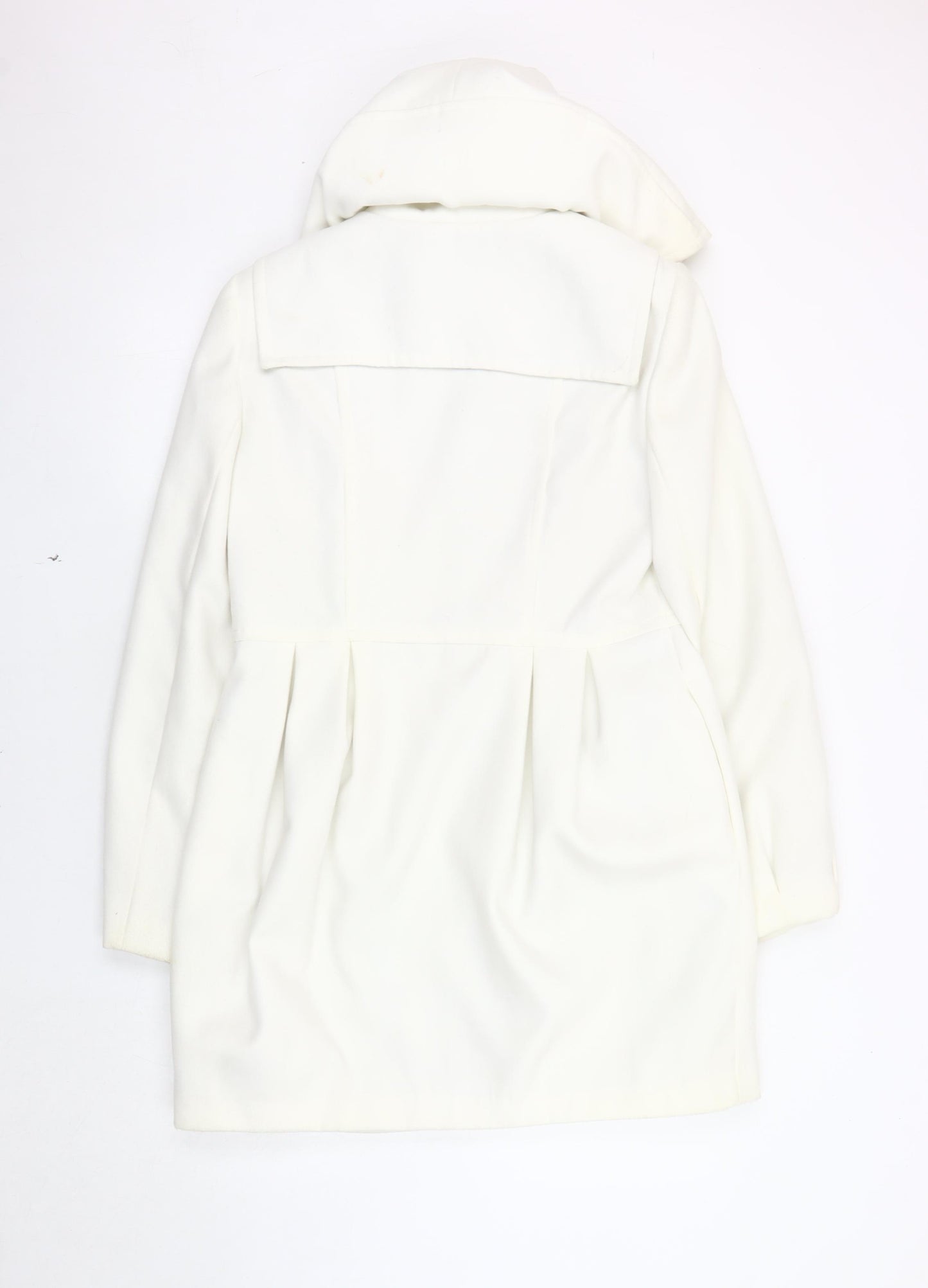 Et Vous Women's White Overcoat, Size 12, Classic Style