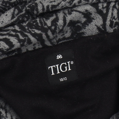 TIGI Women's Grey Paisley Cowl Neck Jumper Size 10