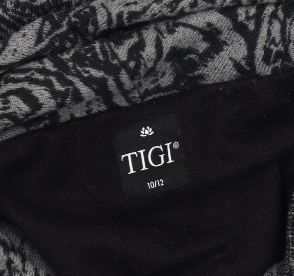 TIGI Women's Grey Paisley Cowl Neck Jumper Size 10