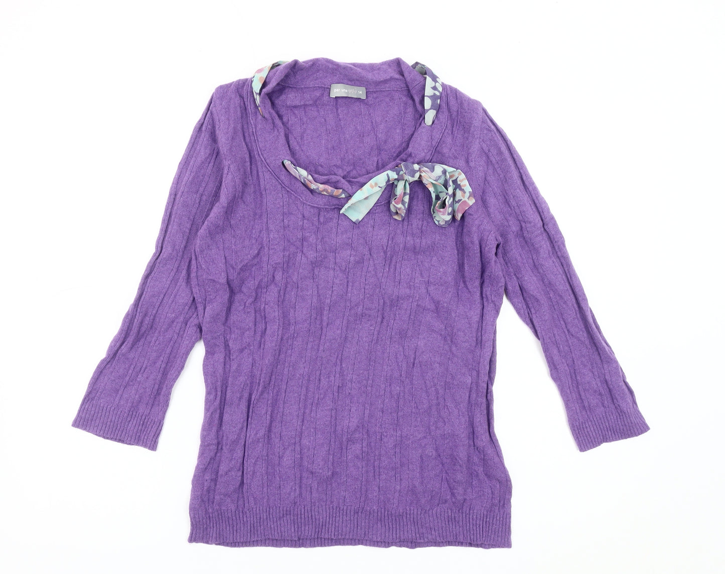 Per Una Women's Purple Knit Pullover Jumper, Size 14