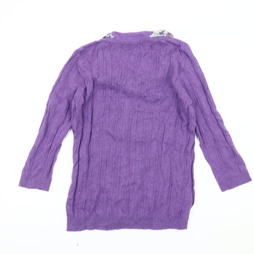 Per Una Women's Purple Knit Pullover Jumper, Size 14
