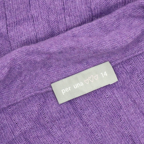 Per Una Women's Purple Knit Pullover Jumper, Size 14
