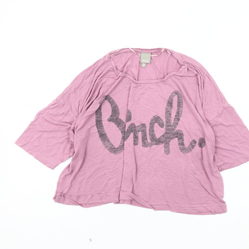 Bench Women's Pink XL Relaxed Basic T-Shirt 3/4 Sleeve