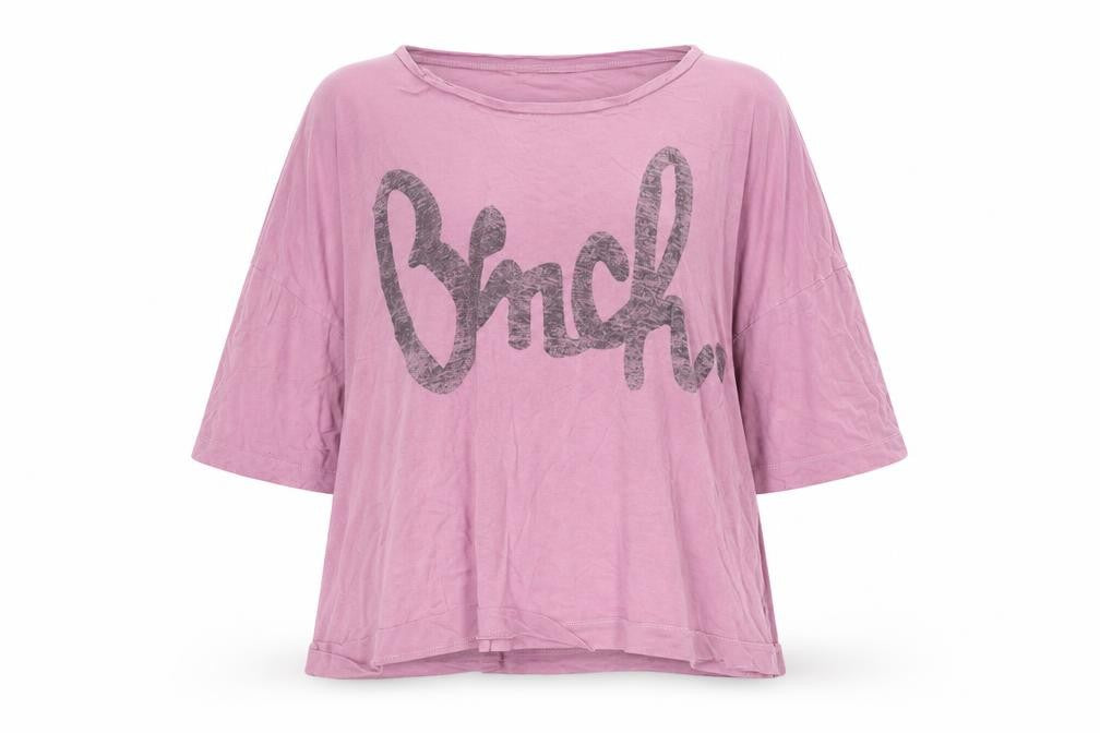 Front view of Bench Women's Pink XL Relaxed Basic T-Shirt 3/4 Sleeve