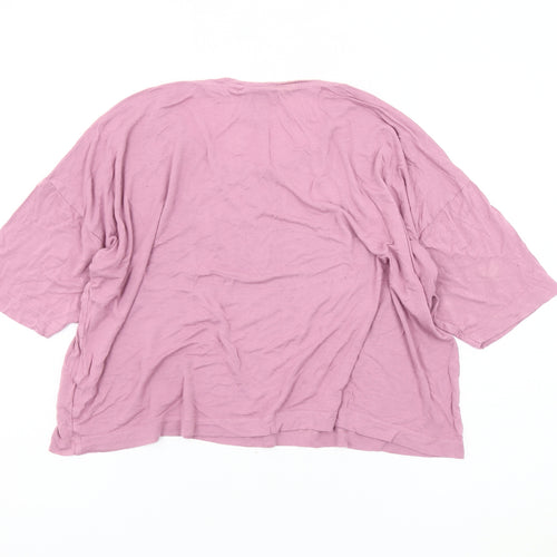 Bench Women's Pink XL Relaxed Basic T-Shirt 3/4 Sleeve