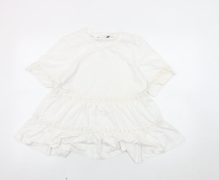 ASOS DESIGN Women's White Cotton Tunic, Size 6