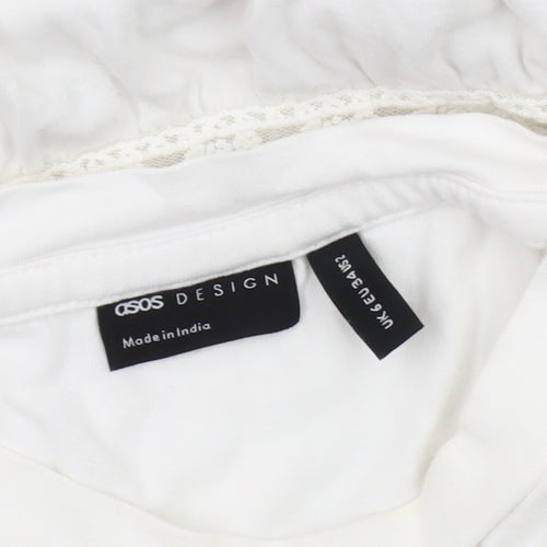 ASOS DESIGN Women's White Cotton Tunic, Size 6
