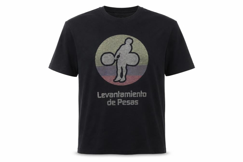 HG Men's Black Sports Graphic T-Shirt, Size L, Cotton Crew Neck