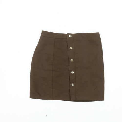 Zara Women Brown S Straight & Pencil Skirt