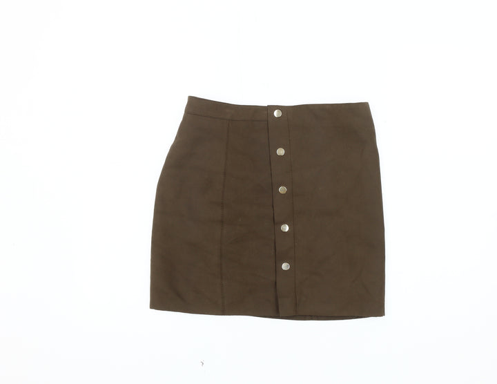 Zara Women Brown S Straight & Pencil Skirt