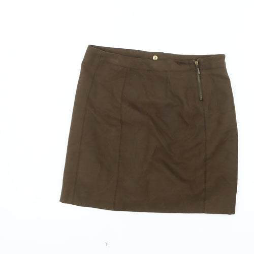 Zara Women Brown S Straight & Pencil Skirt