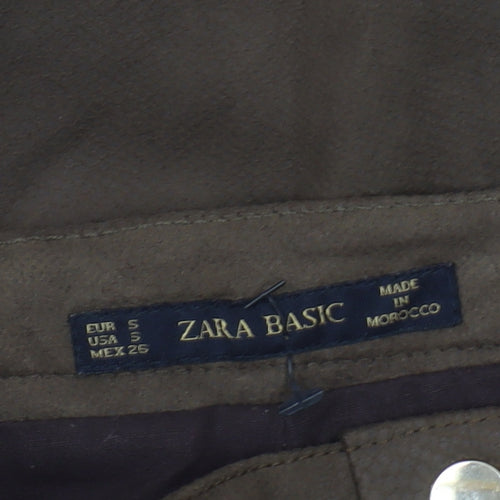 Zara Women Brown S Straight & Pencil Skirt