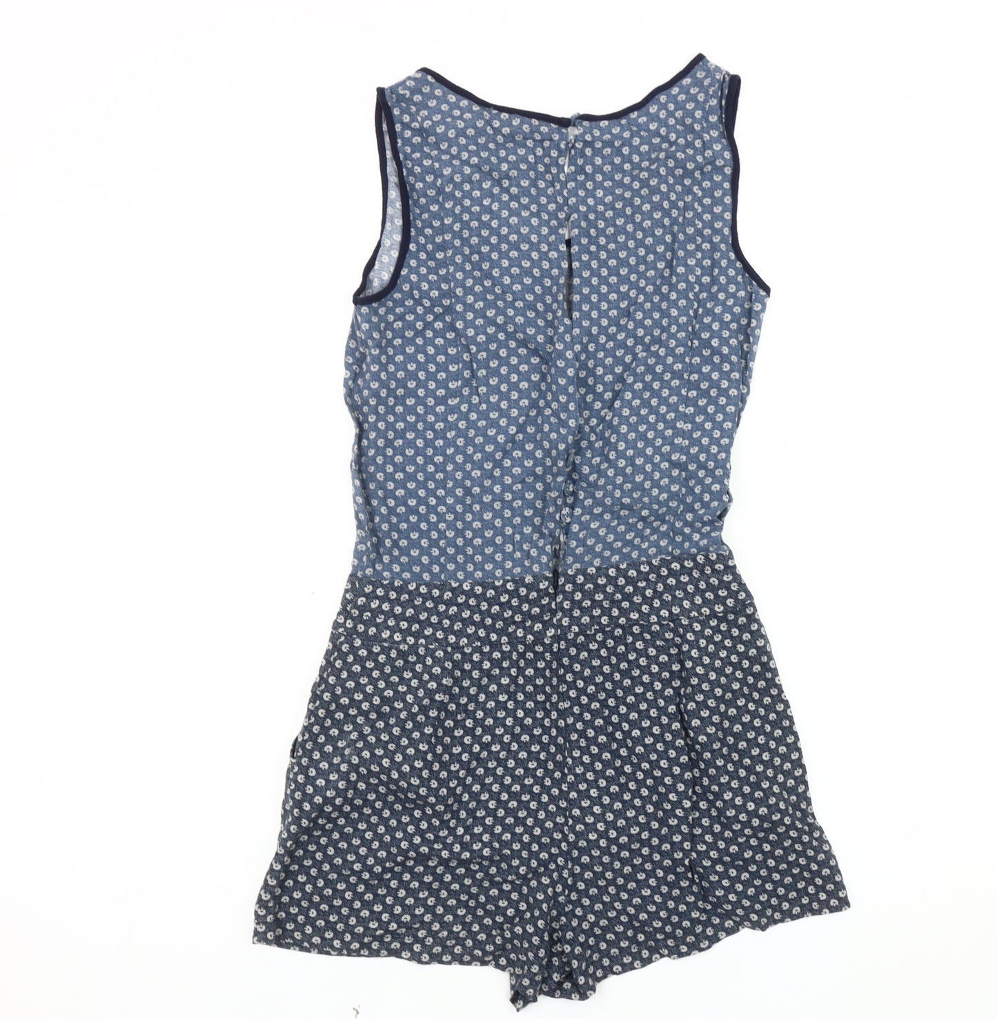 Warehouse Women's Blue Animal Print Playsuit, Size 6