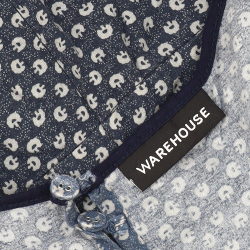 Warehouse Women's Blue Animal Print Playsuit, Size 6