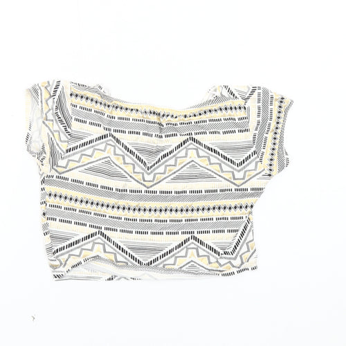 Quiz Women's Multicoloured Cropped Geometric Top