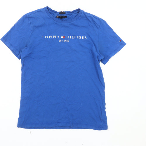 Tommy Hilfiger Boys Blue Cotton T-Shirt, Size 14 Years, Casual