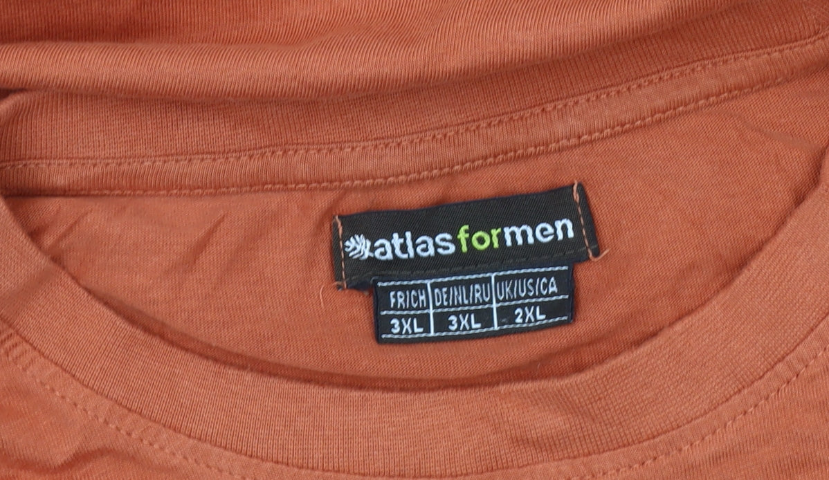 Atlas For Men Orange 3XL T-Shirt Short Sleeve Cotton