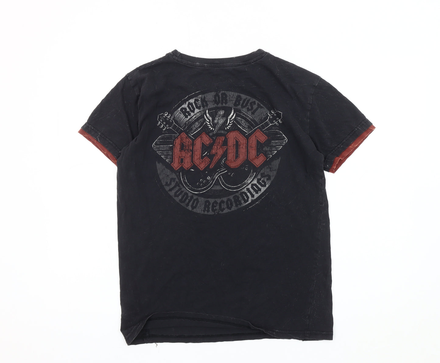 AC/DC Men’s Black Rock T-Shirt Size S Graphic Print