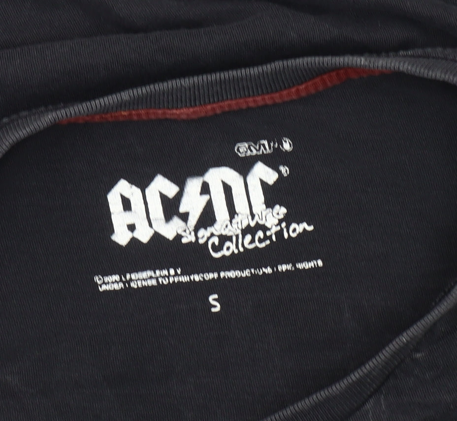 AC/DC Men’s Black Rock T-Shirt Size S Graphic Print