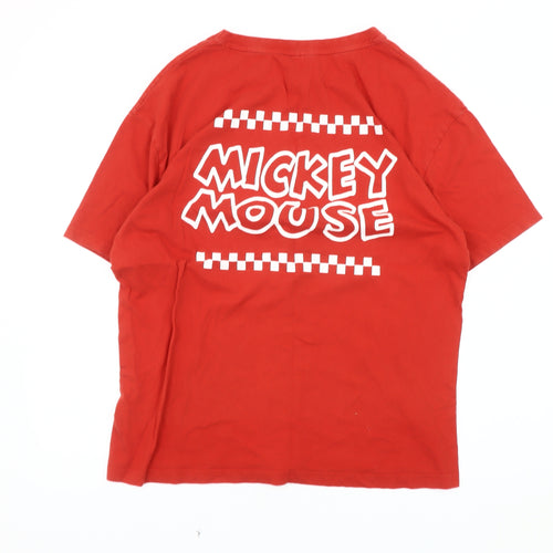 Disney Mickey Mouse Unisex Red T-Shirt, Medium
