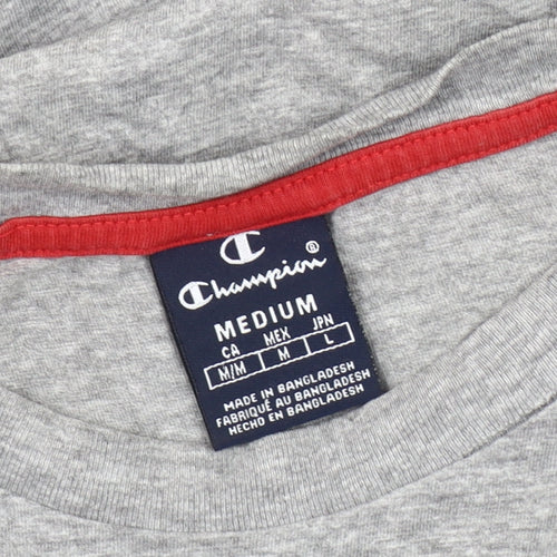Champion Men's Medium Grey T-Shirt, Logo Accents