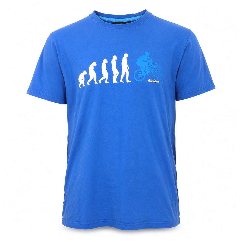 Front view of Peter Storm Men's Blue Cycling Evolution T-Shirt, M