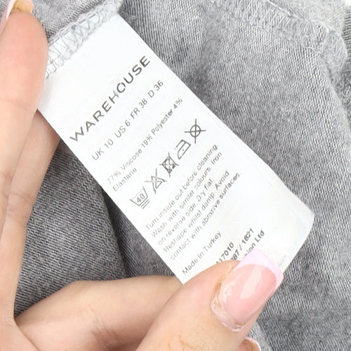 Warehouse Women Grey Jersey Dress Size 10