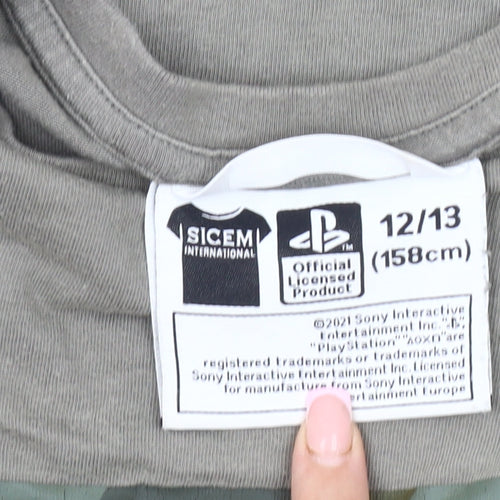 SICEM Boys Grey Camouflage PlayStation T-Shirt 12-13 Years