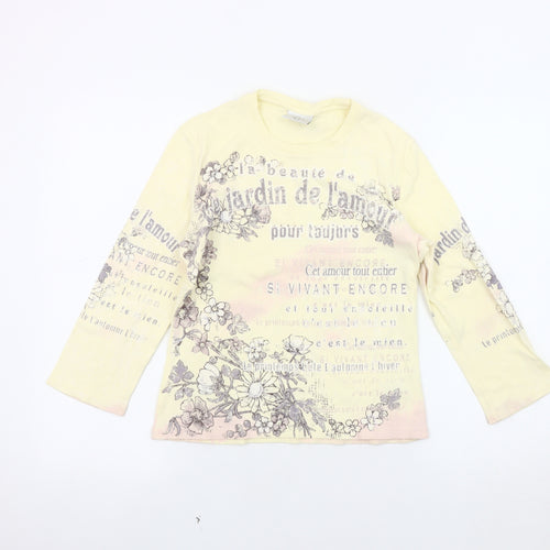 Next Women's Yellow Floral Long Sleeve Top Size 12
