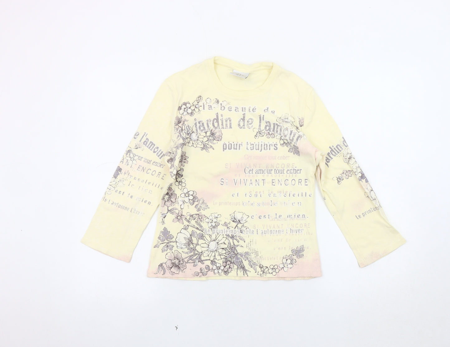 Next Women's Yellow Floral Long Sleeve Top Size 12