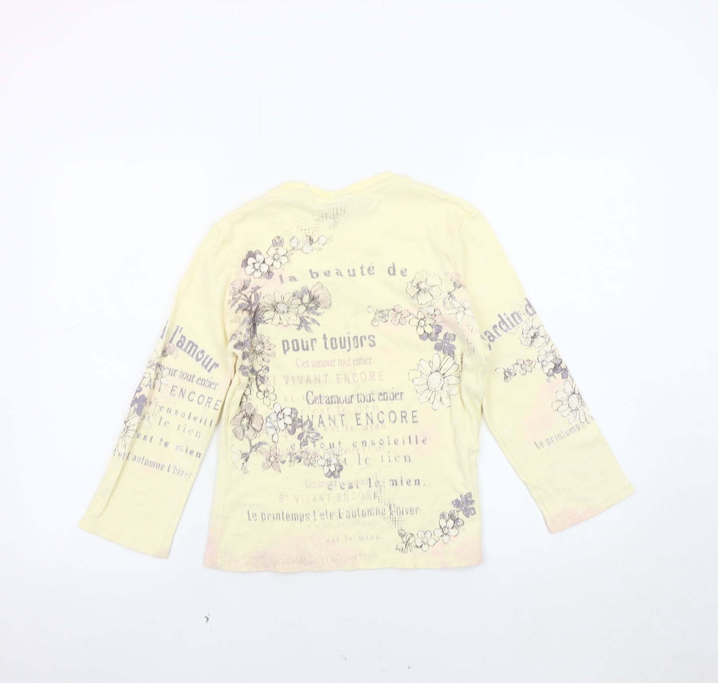 Next Women's Yellow Floral Long Sleeve Top Size 12