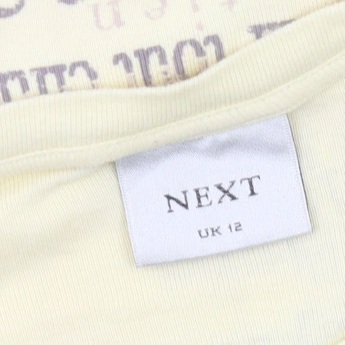 Next Women's Yellow Floral Long Sleeve Top Size 12