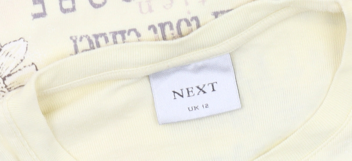 Next Women's Yellow Floral Long Sleeve Top Size 12