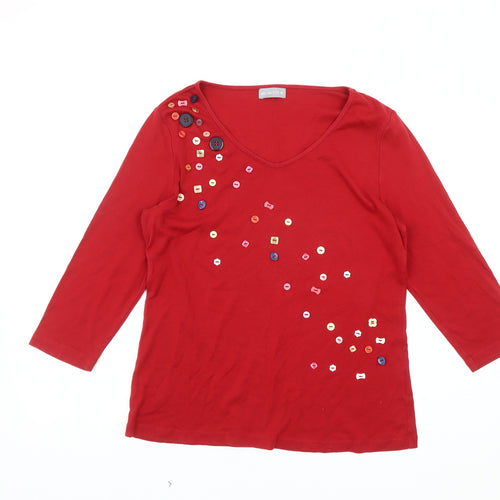 Marks and Spencer Women’s Red Button T-Shirt Size 16