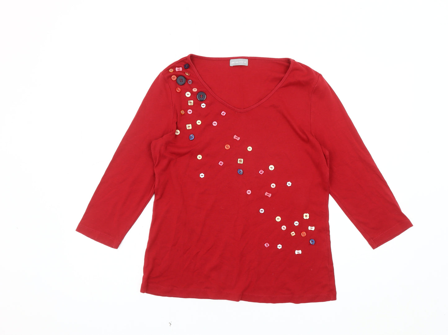 Marks and Spencer Women’s Red Button T-Shirt Size 16