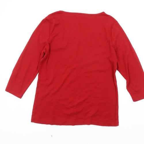 Marks and Spencer Women’s Red Button T-Shirt Size 16