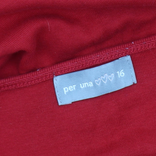 Marks and Spencer Women’s Red Button T-Shirt Size 16