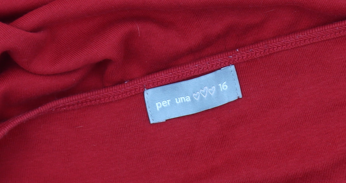 Marks and Spencer Women’s Red Button T-Shirt Size 16