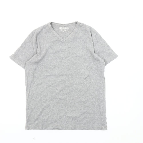 Lee Cooper Men's Grey V-Neck T-Shirt Size S
