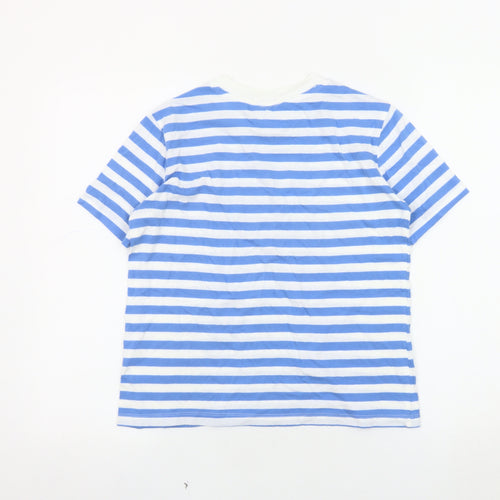 H&M Women's Blue Striped T-Shirt XS