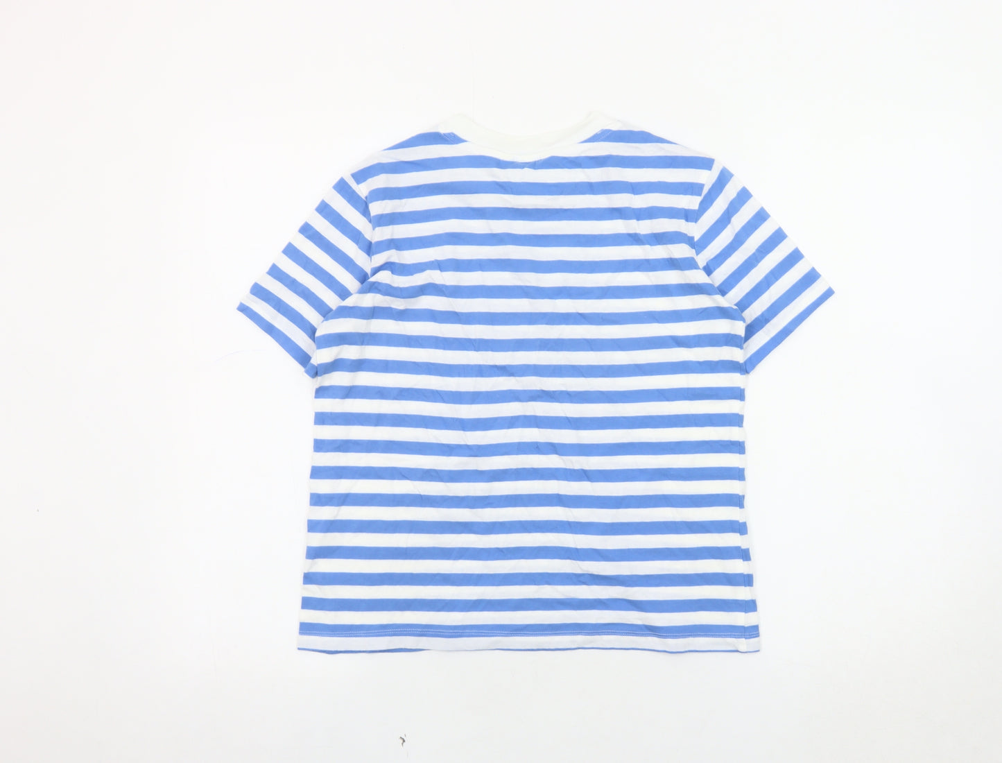 H&M Women's Blue Striped T-Shirt XS