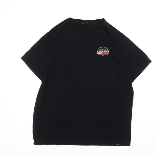 Maui & Sons Men’s Black Graphic T-Shirt, Medium