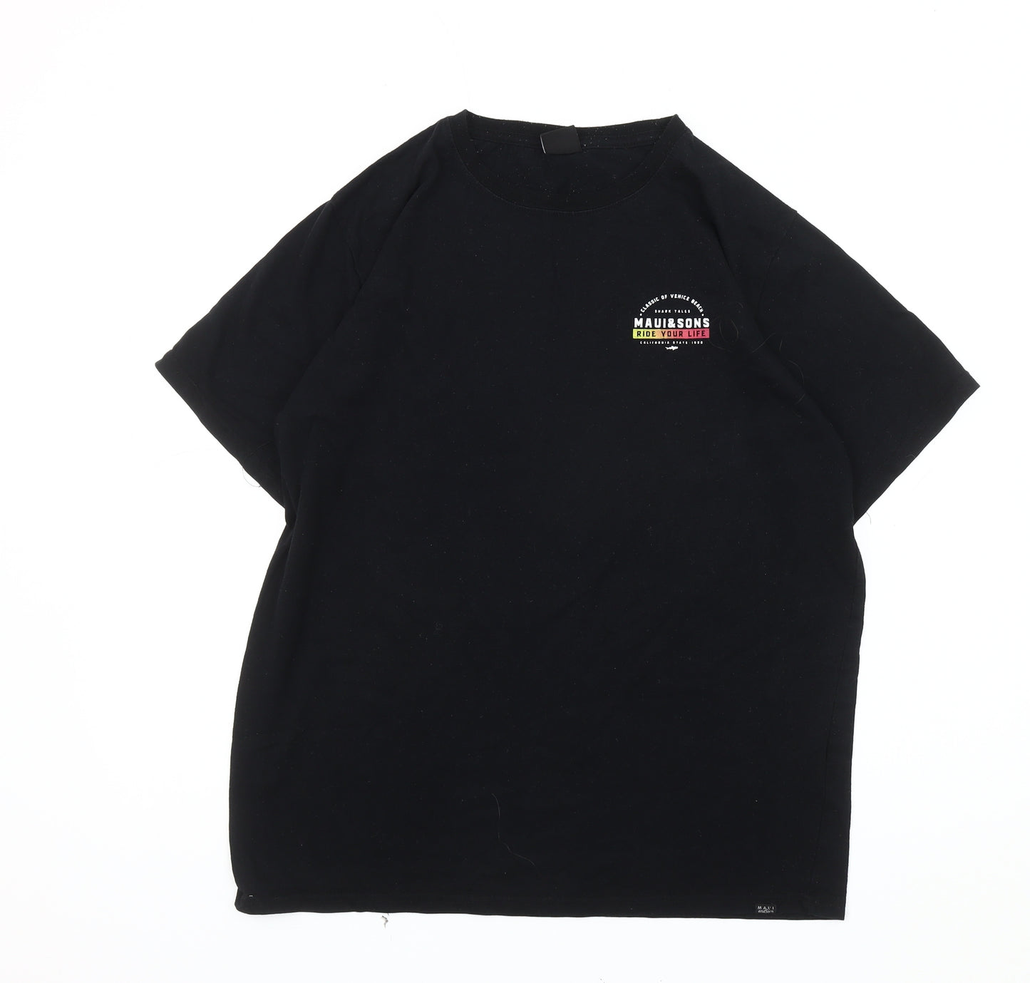 Maui & Sons Men’s Black Graphic T-Shirt, Medium