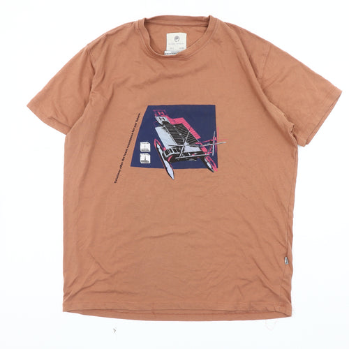 Ocean Laundry Men's XS Brown Graphic T-Shirt, Cotton Blend