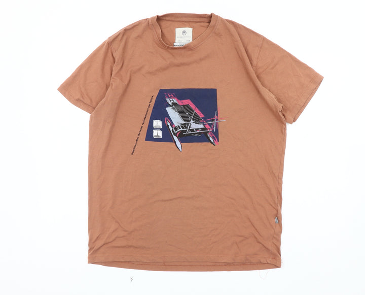 Ocean Laundry Men's XS Brown Graphic T-Shirt, Cotton Blend